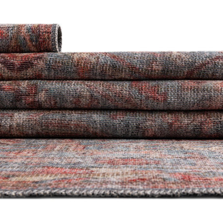 Washable Antique Blue 7' 10 x 7' 10 Nostalgia Octagon Area Rug Easy to Clean Stain Resistant & Durable Polyester Chenille Vintage Distressed Carpet for Sale at Rug Engine