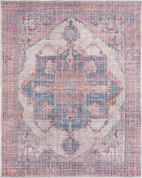 Washable Antique Beige 10' 6 x 13' Nostalgia Washable Rectangle Area Rug Easy to Clean Stain Resistant & Durable Polyester Chenille Vintage Distressed Carpet for Sale at Rug Engine