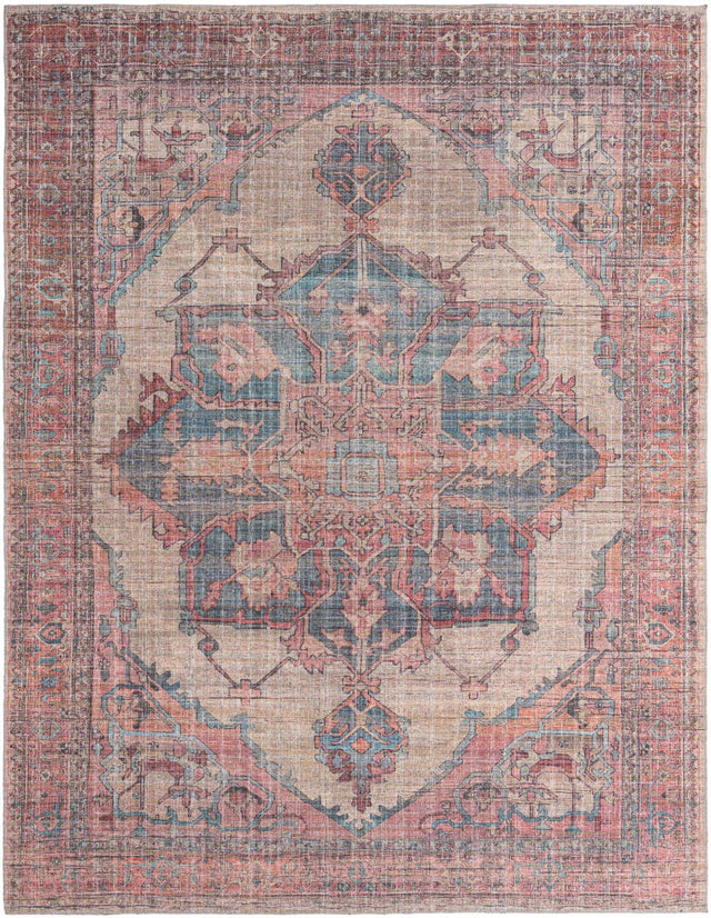 Washable Antique Beige 9' 2 x 12' Nostalgia Rectangle Area Rug Easy to Clean Stain Resistant & Durable Polyester Chenille Vintage Distressed Carpet for Sale at Rug Engine