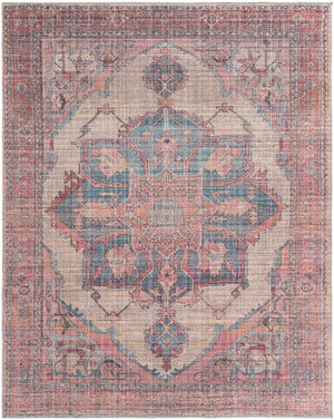 Washable Antique Beige 7' 10 x 10' Nostalgia Rectangle Area Rug Easy to Clean Stain Resistant & Durable Polyester Chenille Vintage Distressed Carpet for Sale at Rug Engine