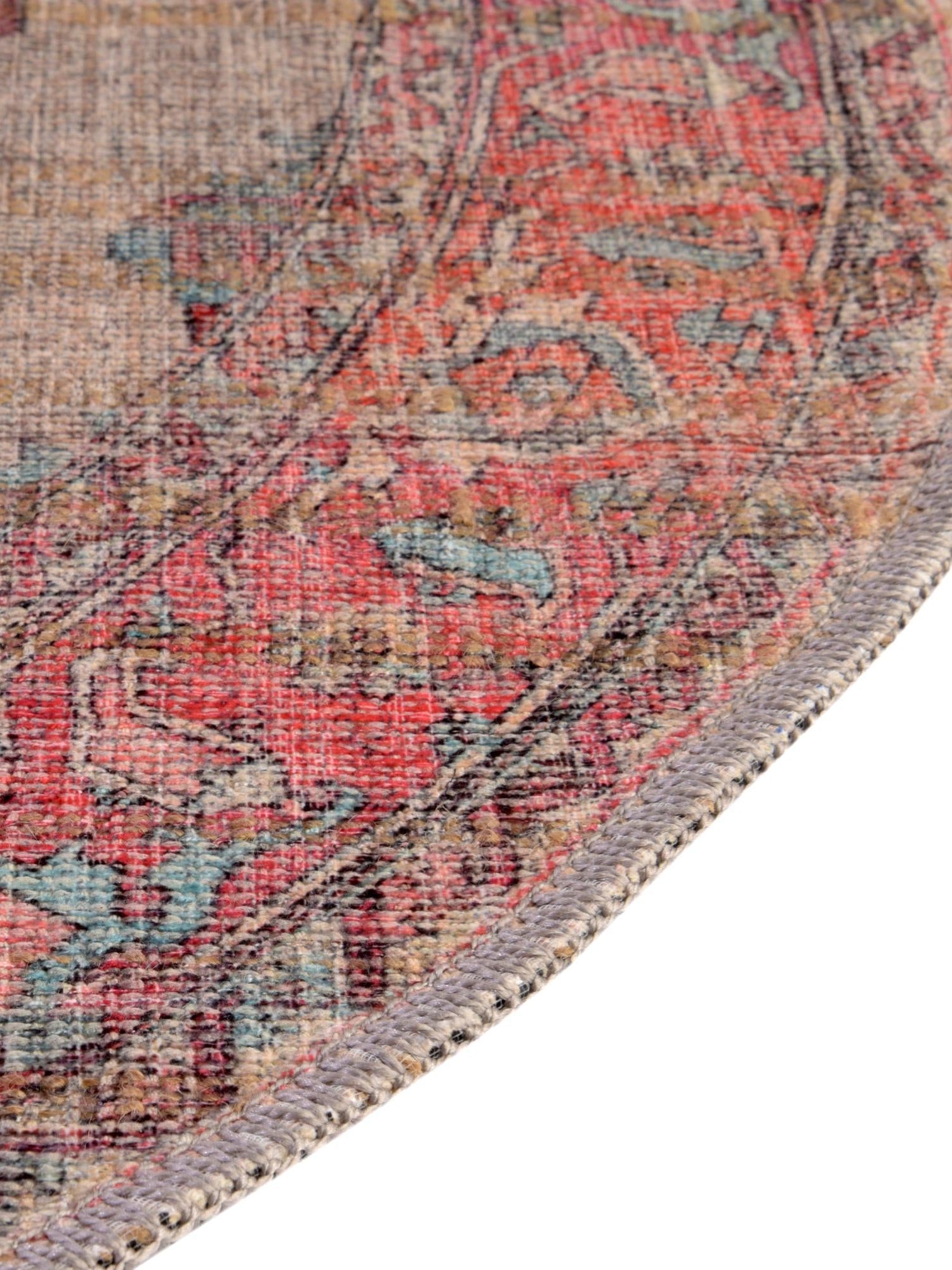 Washable Antique Beige 5' 3 x 8' Nostalgia Oval Area Rug Easy to Clean Stain Resistant & Durable Polyester Chenille Vintage Distressed Carpet for Sale at Rug Engine