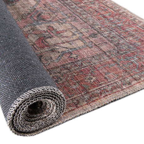 Washable Antique Beige 7' 3 x 7' 3 Nostalgia Square Area Rug Easy to Clean Stain Resistant & Durable Polyester Chenille Vintage Distressed Carpet for Sale at Rug Engine