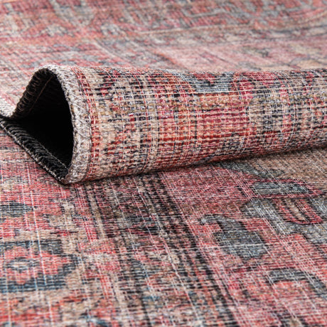 Washable Antique Beige 3' 3 x 3' 3 Nostalgia Round Area Rug Easy to Clean Stain Resistant & Durable Polyester Chenille Vintage Distressed Carpet for Sale at Rug Engine