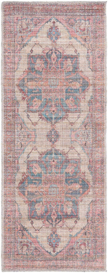 Antique Beige 2' x 5' Nostalgia Washable Runner Rug