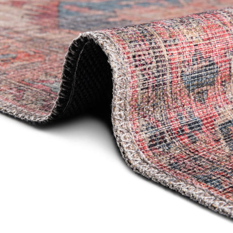 Washable Antique Beige 2' 7 x 14' Nostalgia Runner Area Rug Easy to Clean Stain Resistant & Durable Polyester Chenille Vintage Distressed Carpet for Sale at Rug Engine