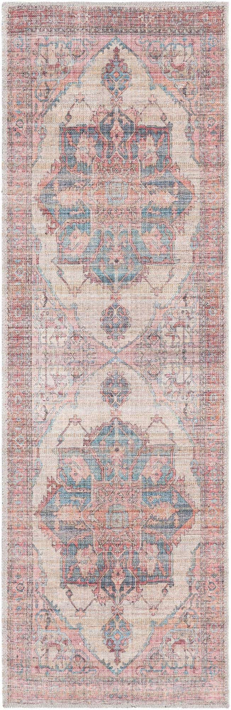 Antique Beige 2' x 6' Nostalgia Washable Runner Rug