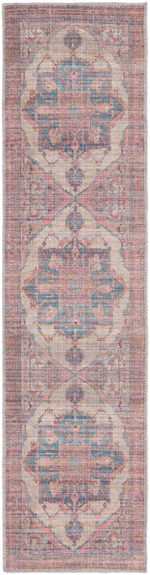 Washable Antique Beige 2' x 7' 10 Nostalgia Runner Area Rug Easy to Clean Stain Resistant & Durable Polyester Chenille Vintage Distressed Carpet for Sale at Rug Engine