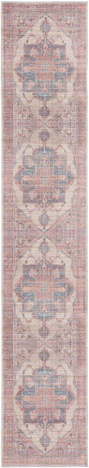 Washable Antique Beige 2' 7 x 14' Nostalgia Runner Area Rug Easy to Clean Stain Resistant & Durable Polyester Chenille Vintage Distressed Carpet for Sale at Rug Engine