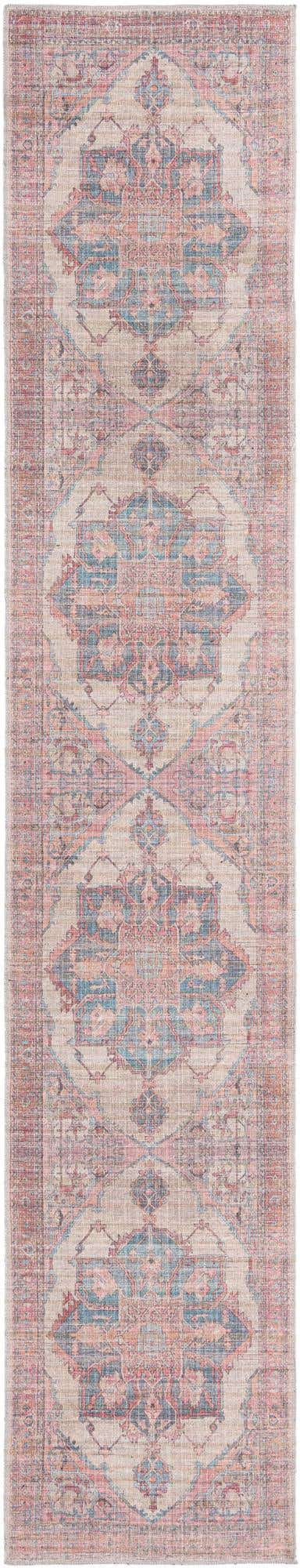 Washable Antique Beige 2' 7 x 14' Nostalgia Runner Area Rug Easy to Clean Stain Resistant & Durable Polyester Chenille Vintage Distressed Carpet for Sale at Rug Engine