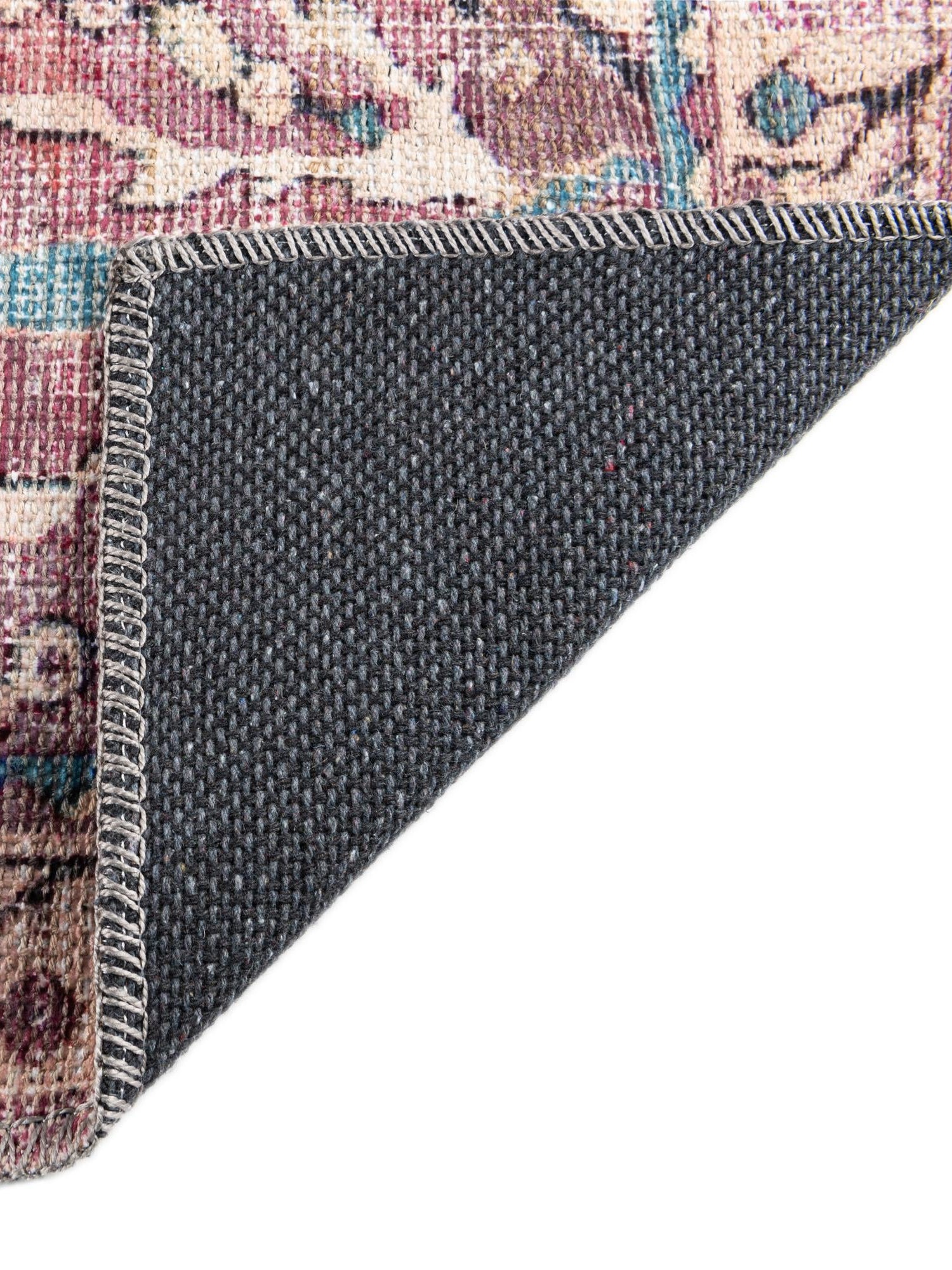 Washable Pink 2' 7 x 14' 1 Nostalgia Runner Area Rug Easy to Clean Stain Resistant & Durable Polyester Chenille Vintage Distressed Carpet for Sale at Rug Engine