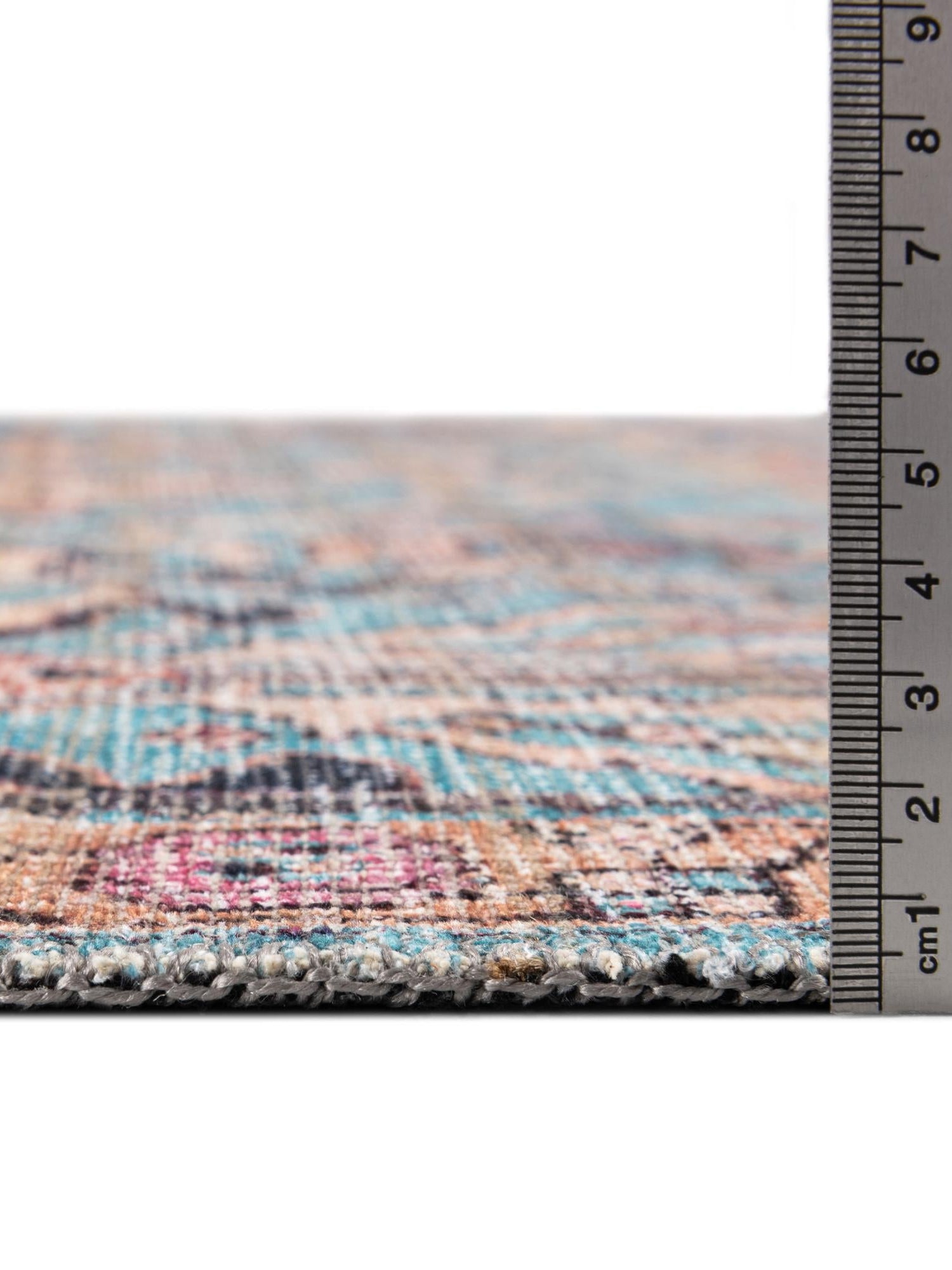 Washable Blue 10' 6 x 13' 1 Nostalgia Rectangle Area Rug Easy to Clean Stain Resistant & Durable Polyester Chenille Vintage Distressed Carpet for Sale at Rug Engine