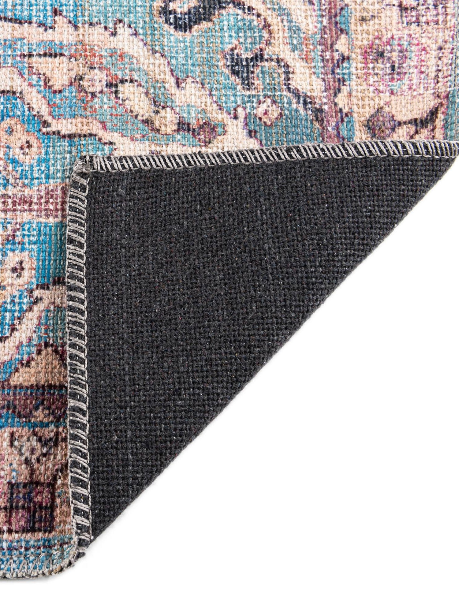 Washable Blue 2' x 3' 1 Nostalgia Rectangle Area Rug Easy to Clean Stain Resistant & Durable Polyester Chenille Vintage Distressed Carpet for Sale at Rug Engine