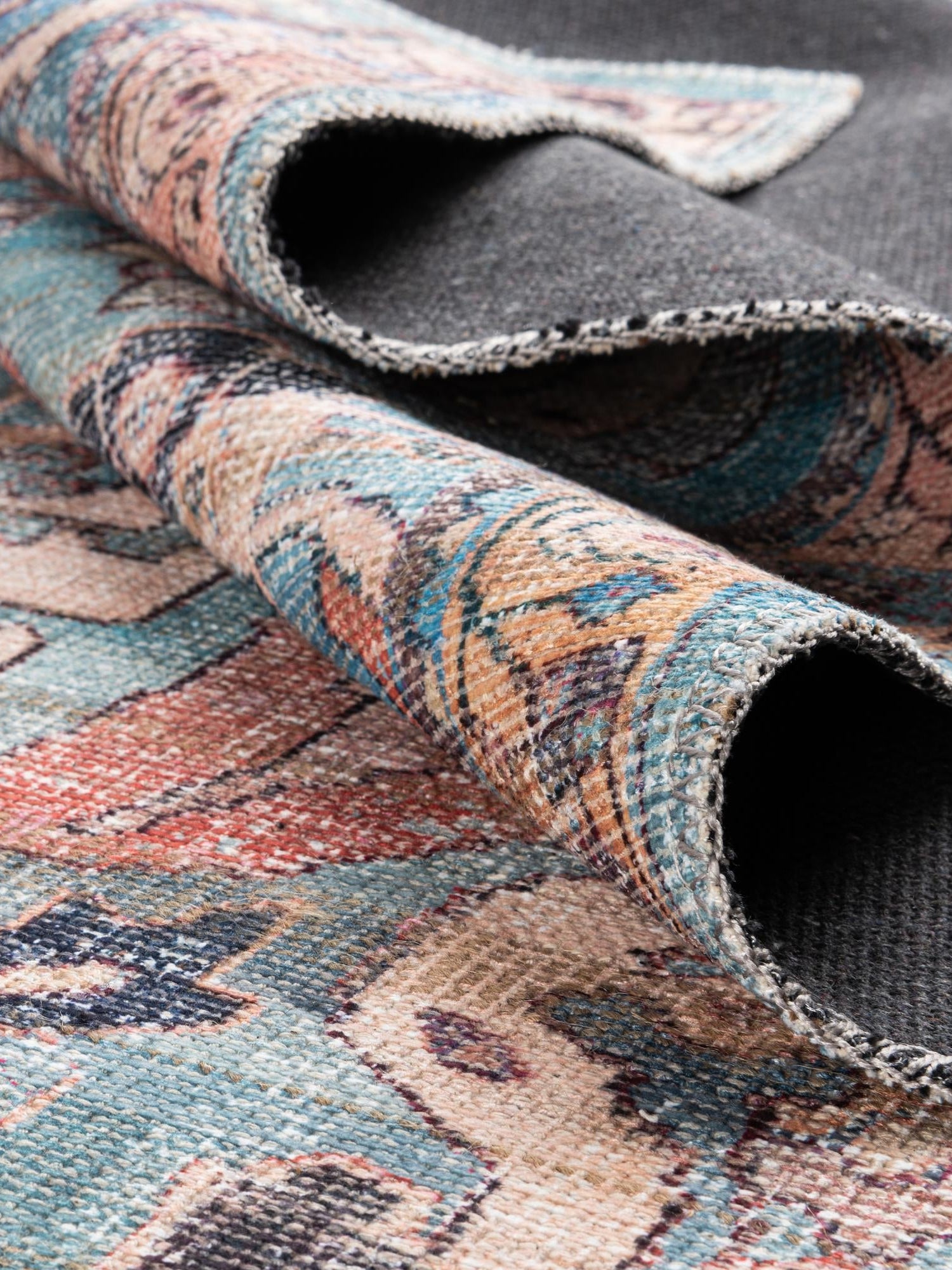 Washable Blue 7' 3 x 10' Nostalgia Rectangle Area Rug Easy to Clean Stain Resistant & Durable Polyester Chenille Vintage Distressed Carpet for Sale at Rug Engine