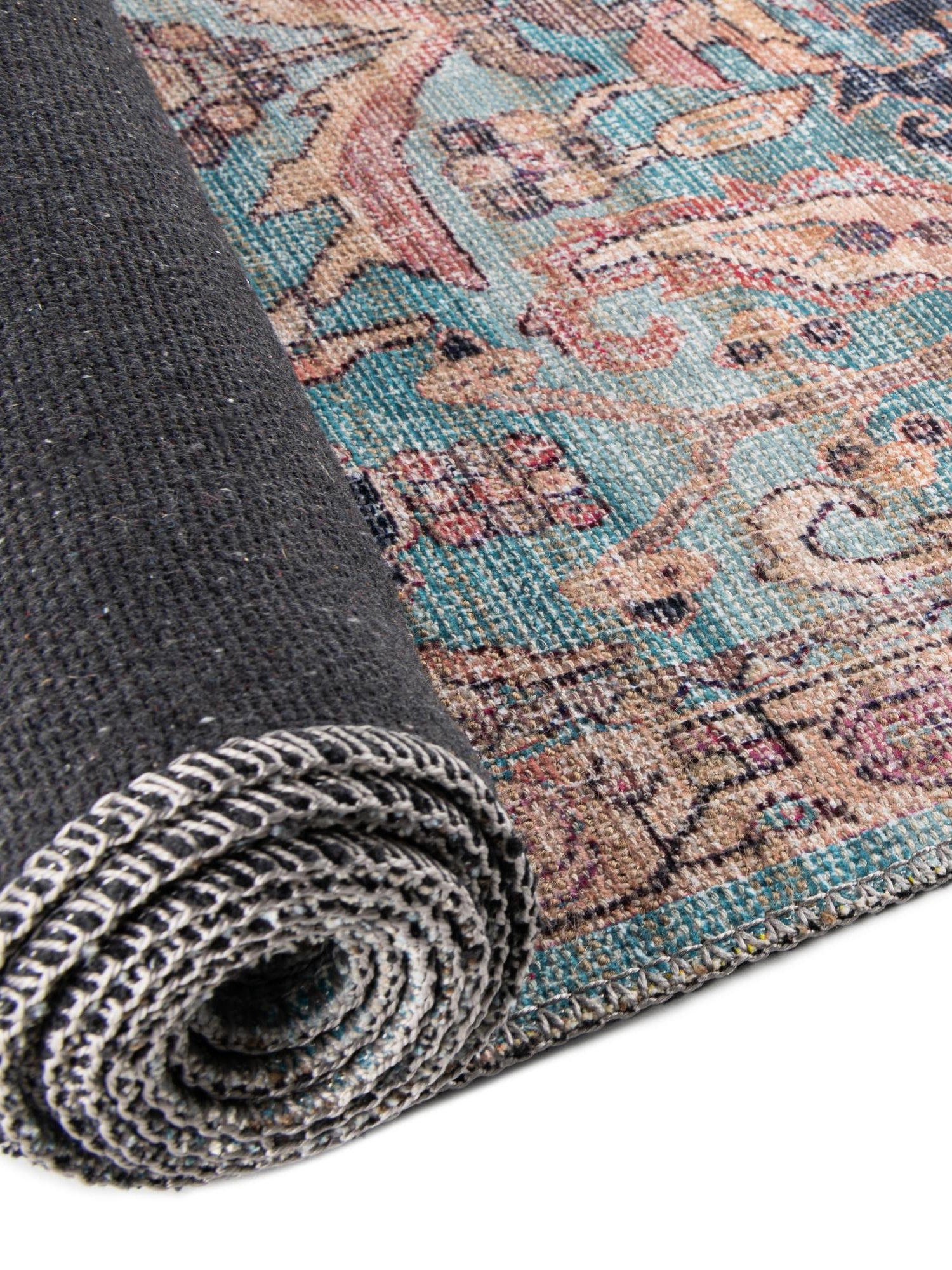 Washable Blue 7' 10 x 10' Nostalgia Oval Area Rug Easy to Clean Stain Resistant & Durable Polyester Chenille Vintage Distressed Carpet for Sale at Rug Engine