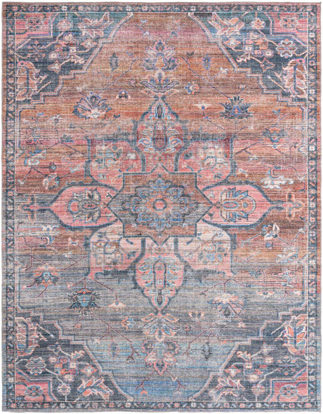 Washable Multicolor 9' 2 x 12' Nostalgia Rectangle Area Rug Easy to Clean Stain Resistant & Durable Polyester Chenille Vintage Distressed Carpet for Sale at Rug Engine