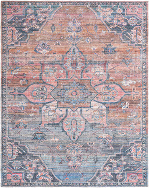 Washable Multicolor 7' 10 x 10' Nostalgia Rectangle Area Rug Easy to Clean Stain Resistant & Durable Polyester Chenille Vintage Distressed Carpet for Sale at Rug Engine