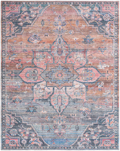 Washable Multicolor 7' 10 x 10' Nostalgia Rectangle Area Rug Easy to Clean Stain Resistant & Durable Polyester Chenille Vintage Distressed Carpet for Sale at Rug Engine