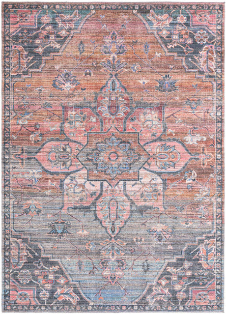 Washable Multicolor 7' 3 x 10' Nostalgia Rectangle Area Rug Easy to Clean Stain Resistant & Durable Polyester Chenille Vintage Distressed Carpet for Sale at Rug Engine