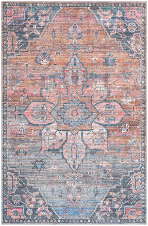 Washable Multicolor 6' 1 x 9' Nostalgia Rectangle Area Rug Easy to Clean Stain Resistant & Durable Polyester Chenille Vintage Distressed Carpet for Sale at Rug Engine