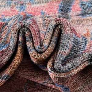 Washable Multicolor 7' 10 x 10' Nostalgia Rectangle Area Rug Easy to Clean Stain Resistant & Durable Polyester Chenille Vintage Distressed Carpet for Sale at Rug Engine