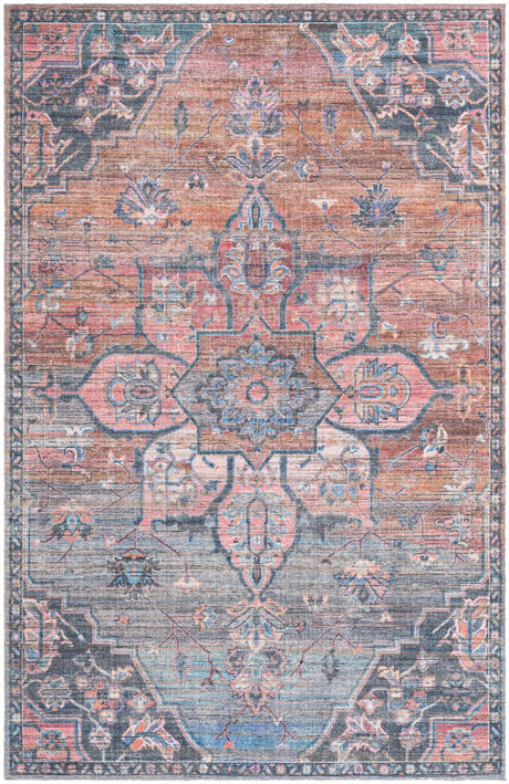 Washable Multicolor 5' 3 x 8' Nostalgia Rectangle Area Rug Easy to Clean Stain Resistant & Durable Polyester Chenille Vintage Distressed Carpet for Sale at Rug Engine