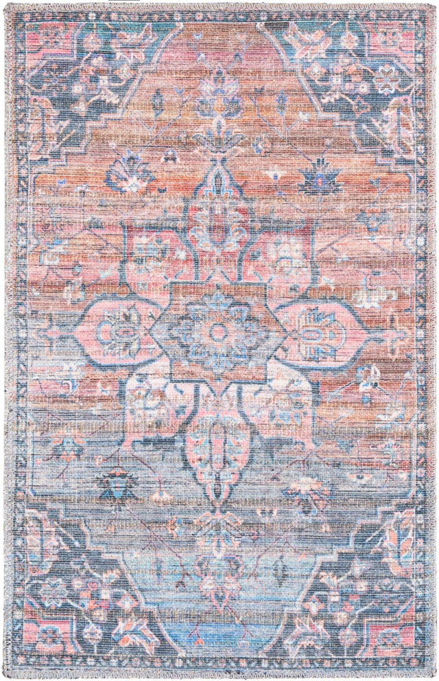 Washable Multicolor 2' x 3' 1 Nostalgia Rectangle Area Rug Easy to Clean Stain Resistant & Durable Polyester Chenille Vintage Distressed Carpet for Sale at Rug Engine