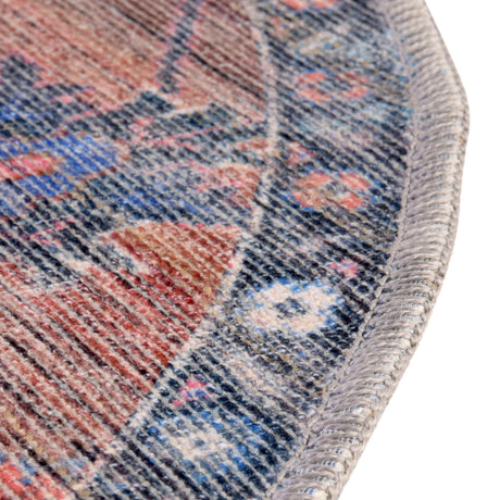 Washable Multicolor 5' 3 x 8' Nostalgia Oval Area Rug Easy to Clean Stain Resistant & Durable Polyester Chenille Vintage Distressed Carpet for Sale at Rug Engine