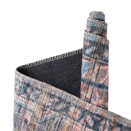 Washable Multicolor 7' 3 x 7' 3 Nostalgia Square Area Rug Easy to Clean Stain Resistant & Durable Polyester Chenille Vintage Distressed Carpet for Sale at Rug Engine