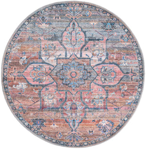 Washable Multicolor 3' 3 x 3' 3 Nostalgia Round Area Rug Easy to Clean Stain Resistant & Durable Polyester Chenille Vintage Distressed Carpet for Sale at Rug Engine