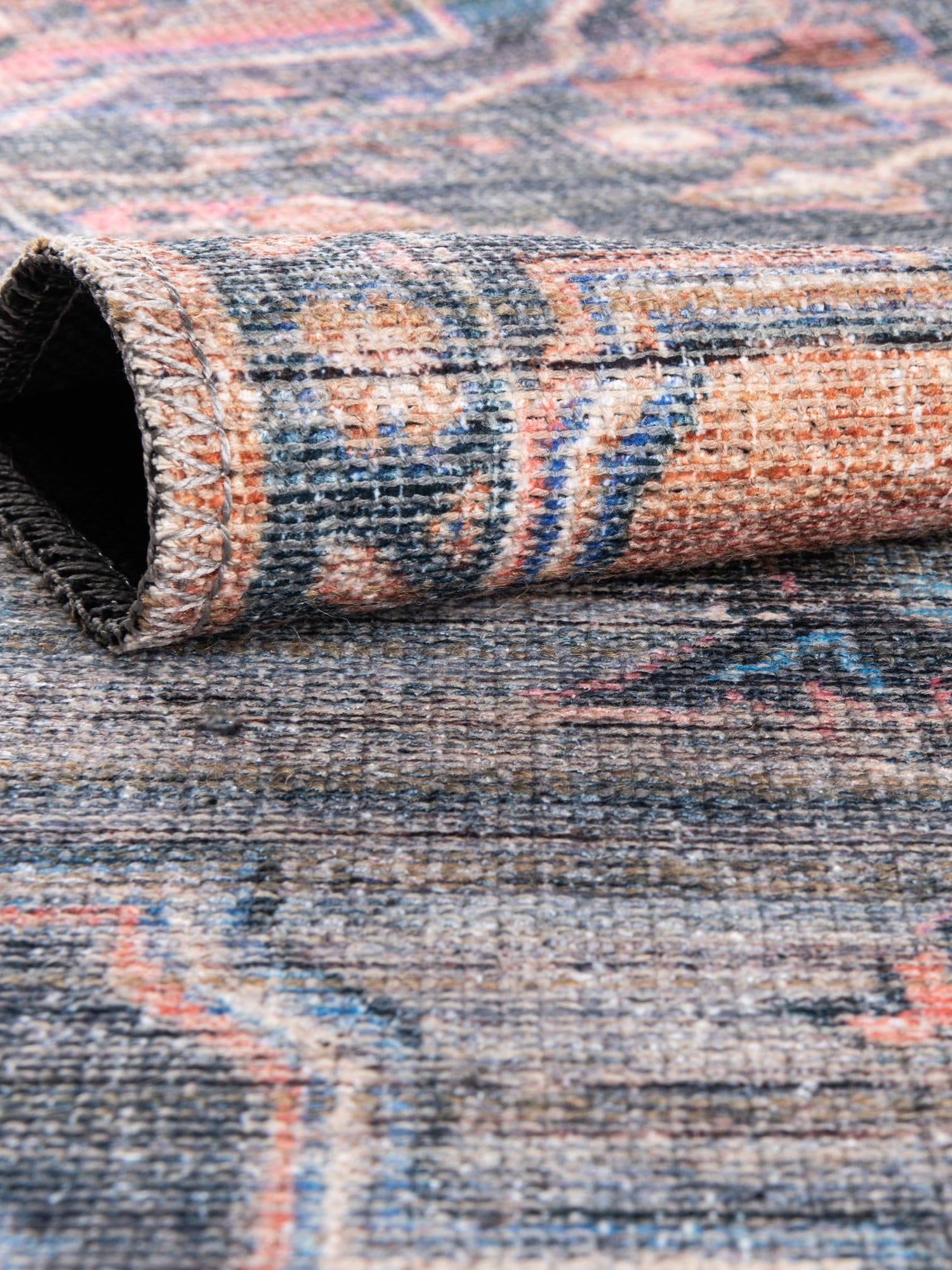 Washable Multicolor 4' 1 x 4' 1 Nostalgia Round Area Rug Easy to Clean Stain Resistant & Durable Polyester Chenille Vintage Distressed Carpet for Sale at Rug Engine