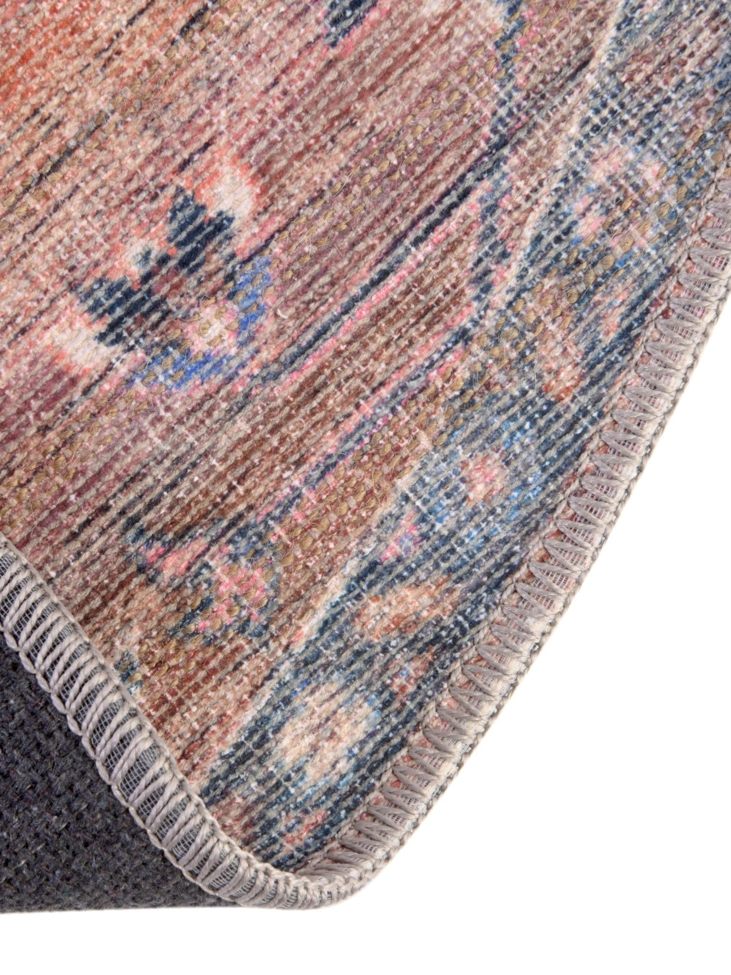 Washable Multicolor 4' 1 x 4' 1 Nostalgia Round Area Rug Easy to Clean Stain Resistant & Durable Polyester Chenille Vintage Distressed Carpet for Sale at Rug Engine