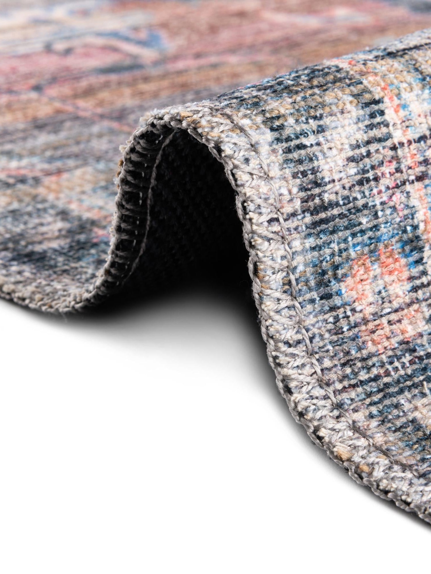Washable Multicolor 5' 3 x 5' 3 Nostalgia Octagon Area Rug Easy to Clean Stain Resistant & Durable Polyester Chenille Vintage Distressed Carpet for Sale at Rug Engine