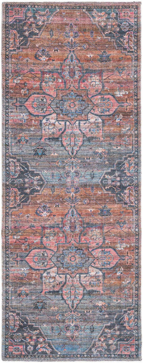 Washable Multicolor 2' x 5' 1 Nostalgia Runner Area Rug Easy to Clean Stain Resistant & Durable Polyester Chenille Vintage Distressed Carpet for Sale at Rug Engine
