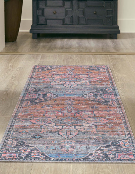 Washable Multicolor 2' x 5' 1 Nostalgia Runner Area Rug Easy to Clean Stain Resistant & Durable Polyester Chenille Vintage Distressed Carpet for Sale at Rug Engine