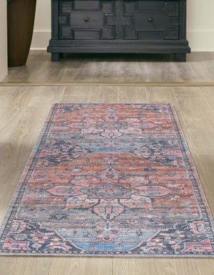 Washable Multicolor 2' x 10' Nostalgia Runner Area Rug Easy to Clean Stain Resistant & Durable Polyester Chenille Vintage Distressed Carpet for Sale at Rug Engine