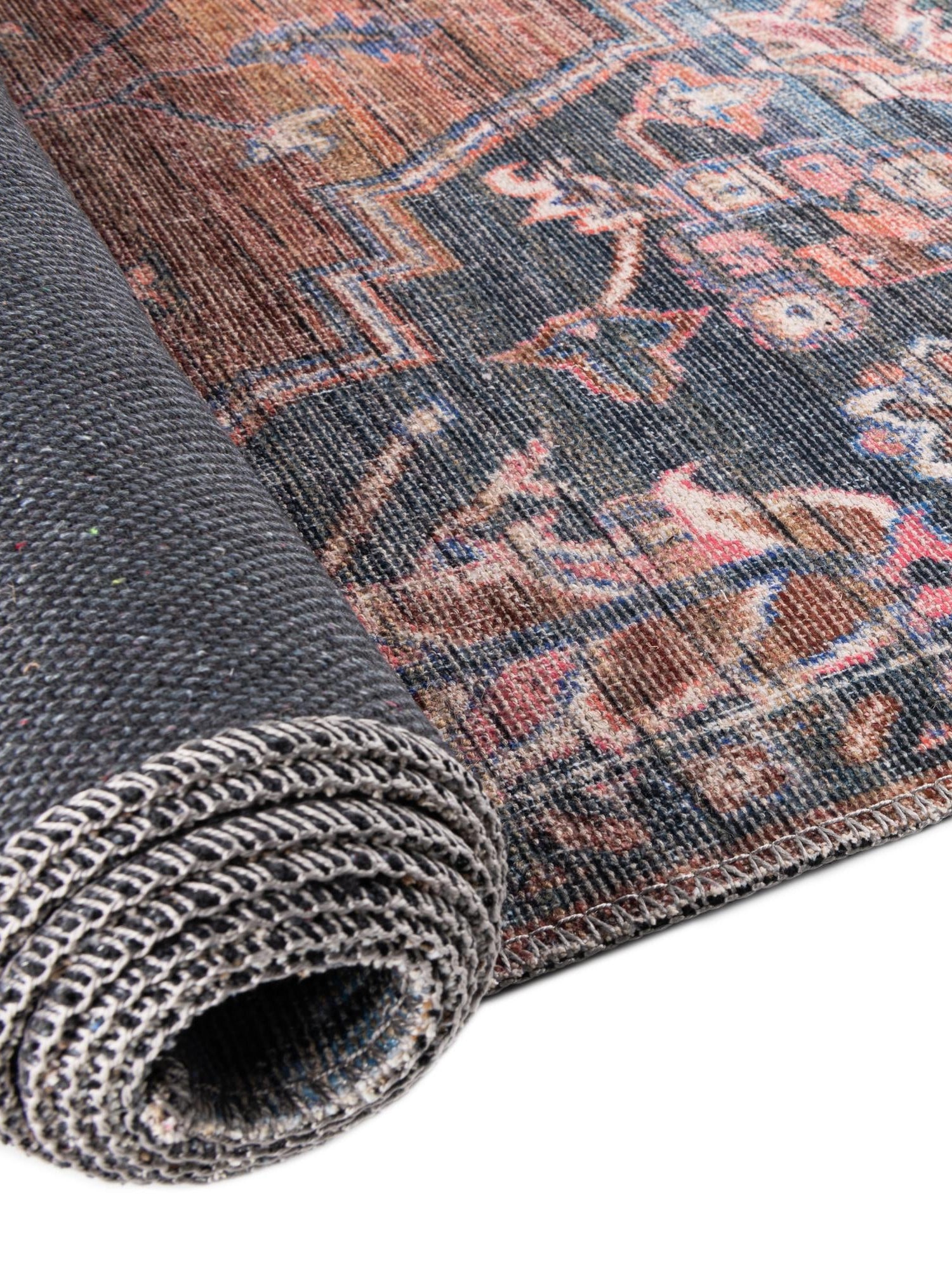 Washable Multicolor 2' 7 x 14' 1 Nostalgia Runner Area Rug Easy to Clean Stain Resistant & Durable Polyester Chenille Vintage Distressed Carpet for Sale at Rug Engine