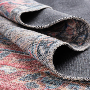 Washable Multicolor 2' x 6' 1 Nostalgia Runner Area Rug Easy to Clean Stain Resistant & Durable Polyester Chenille Vintage Distressed Carpet for Sale at Rug Engine