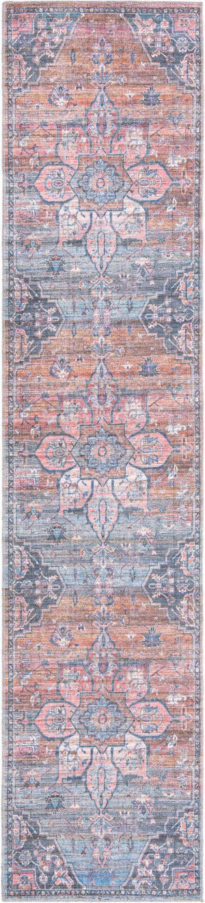 Washable Multicolor 2' 7 x 12' Nostalgia Runner Area Rug Easy to Clean Stain Resistant & Durable Polyester Chenille Vintage Distressed Carpet for Sale at Rug Engine