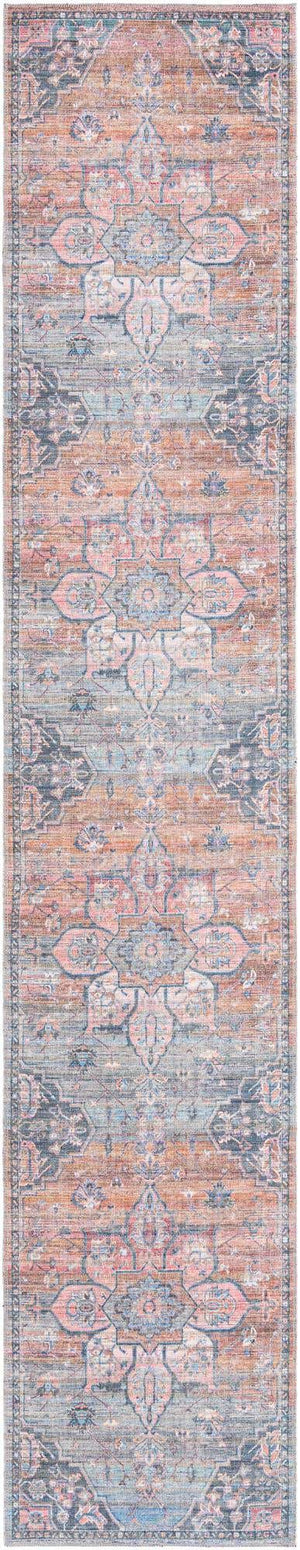 Washable Multicolor 2' 7 x 14' 1 Nostalgia Runner Area Rug Easy to Clean Stain Resistant & Durable Polyester Chenille Vintage Distressed Carpet for Sale at Rug Engine