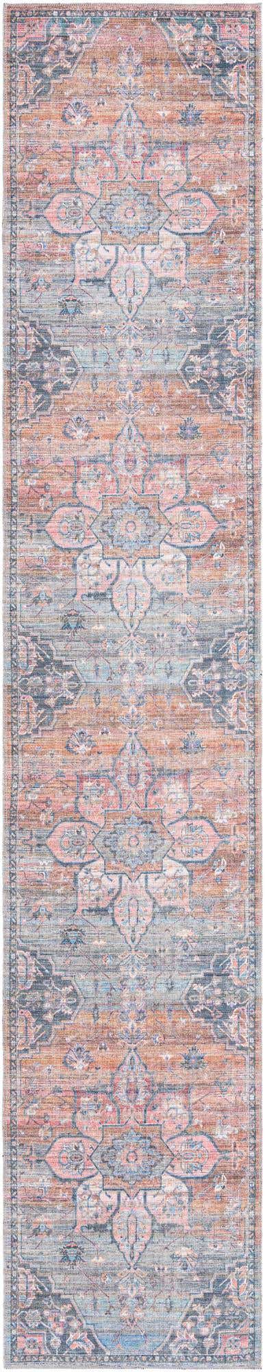Washable Multicolor 2' 7 x 14' 1 Nostalgia Runner Area Rug Easy to Clean Stain Resistant & Durable Polyester Chenille Vintage Distressed Carpet for Sale at Rug Engine