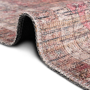 Washable Rust Red and Brown 9' 2 x 12' Nostalgia Rectangle Area Rug Easy to Clean Stain Resistant & Durable Polyester Chenille Vintage Distressed Carpet for Sale at Rug Engine