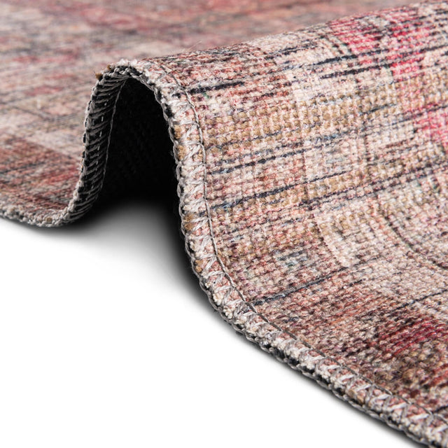 Washable Rust Red and Brown 9' 2 x 12' Nostalgia Rectangle Area Rug Easy to Clean Stain Resistant & Durable Polyester Chenille Vintage Distressed Carpet for Sale at Rug Engine