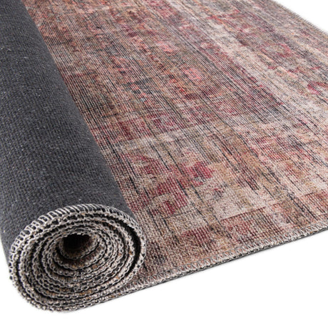 Washable Rust Red and Brown 7' 10 x 10' Nostalgia Rectangle Area Rug Easy to Clean Stain Resistant & Durable Polyester Chenille Vintage Distressed Carpet for Sale at Rug Engine