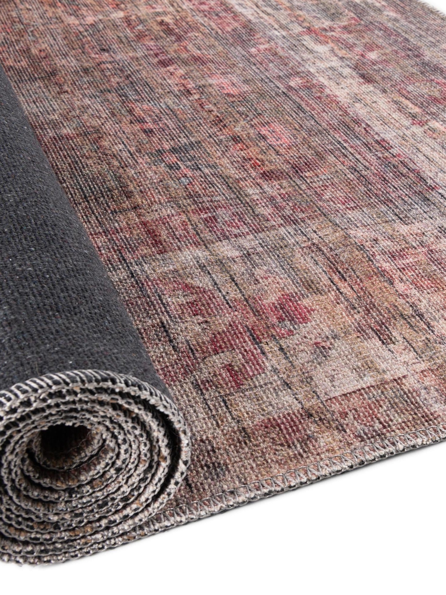 Washable Rust Red and Brown 9' 2 x 12' Nostalgia Rectangle Area Rug Easy to Clean Stain Resistant & Durable Polyester Chenille Vintage Distressed Carpet for Sale at Rug Engine