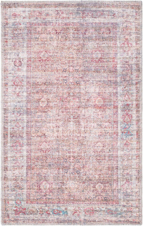 Washable Rust Red and Brown 2' x 3' 1 Nostalgia Rectangle Area Rug Easy to Clean Stain Resistant & Durable Polyester Chenille Vintage Distressed Carpet for Sale at Rug Engine