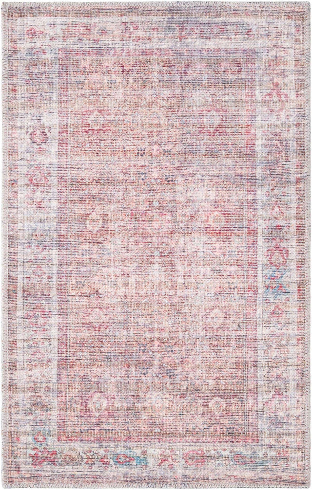 Washable Rust Red and Brown 2' x 3' 1 Nostalgia Rectangle Area Rug Easy to Clean Stain Resistant & Durable Polyester Chenille Vintage Distressed Carpet for Sale at Rug Engine