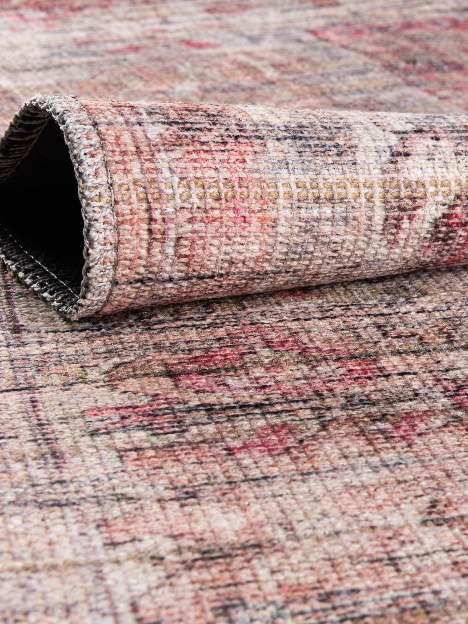 Washable Rust Red and Brown 5' 3 x 5' 3 Nostalgia Square Area Rug Easy to Clean Stain Resistant & Durable Polyester Chenille Vintage Distressed Carpet for Sale at Rug Engine