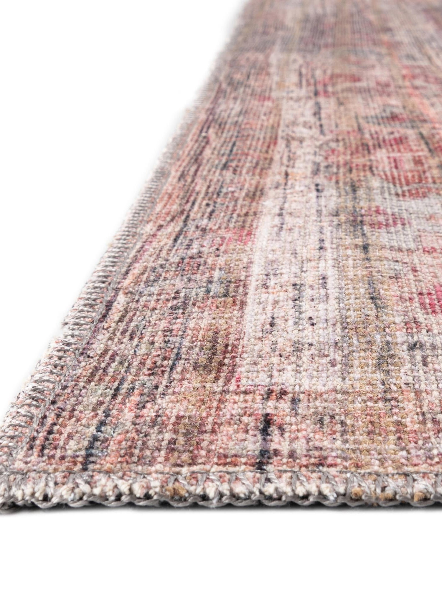 Washable Rust Red and Brown 5' 3 x 5' 3 Nostalgia Square Area Rug Easy to Clean Stain Resistant & Durable Polyester Chenille Vintage Distressed Carpet for Sale at Rug Engine