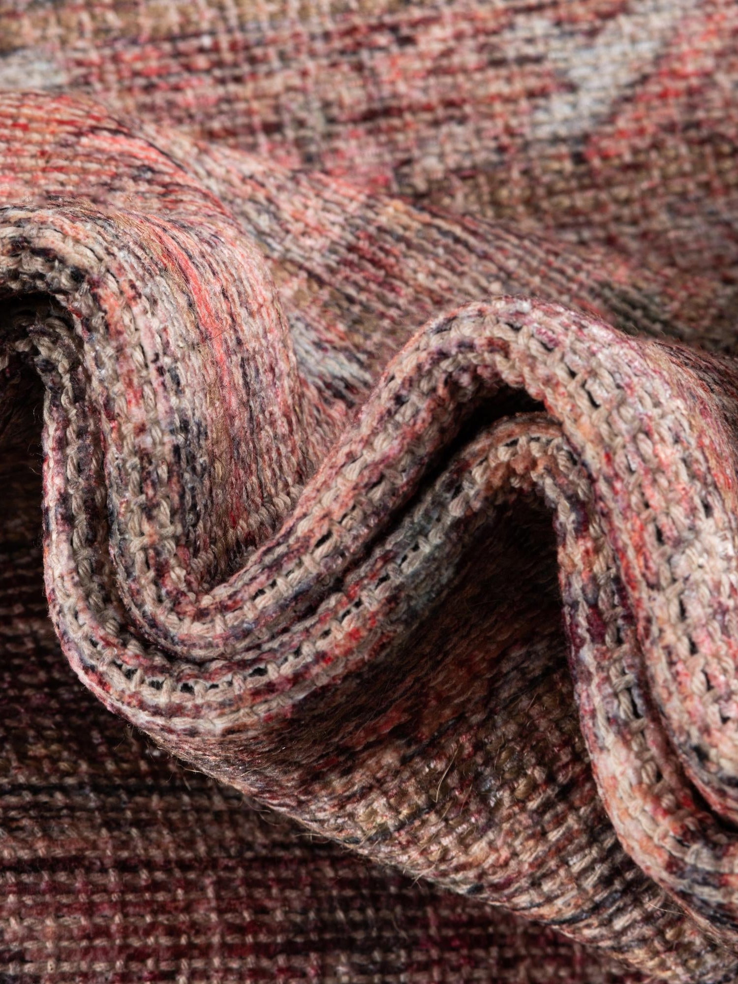 Washable Rust Red and Brown 3' 3 x 3' 3 Nostalgia Round Area Rug Easy to Clean Stain Resistant & Durable Polyester Chenille Vintage Distressed Carpet for Sale at Rug Engine