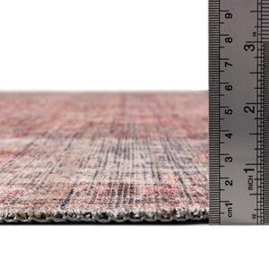 Washable Rust Red and Brown 7' 10 x 7' 10 Nostalgia Octagon Area Rug Easy to Clean Stain Resistant & Durable Polyester Chenille Vintage Distressed Carpet for Sale at Rug Engine
